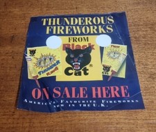 Thunderous Black Cat Fireworks Shop Advertising Poster Display  30x30cm Approx