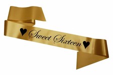 Gold sweet sixteen - sash, party