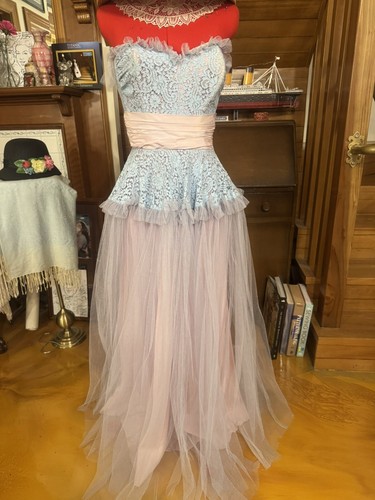 Vintage 1950 strapless - strapless, blue