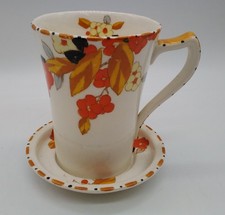 Vintage Losol Ware Woodside Keeling & Co Tall Cup & Saucer Hand Painted