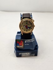 RARE HTF Vintage Disney Lorus Backward Goofy Watch V516-6A00 Gold Tone  NOS