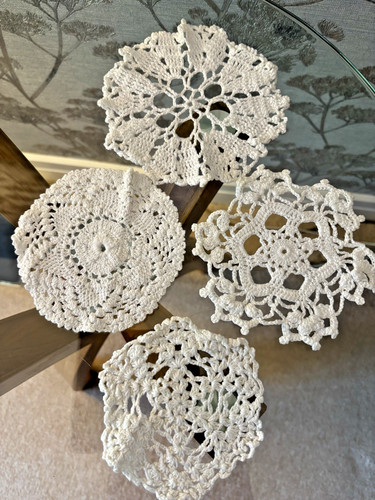 Four vintage white cotton - vintage,