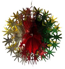 Vintage Foil/Metallic Effect Christmas Hanging Decoration Ball Gold Red Green