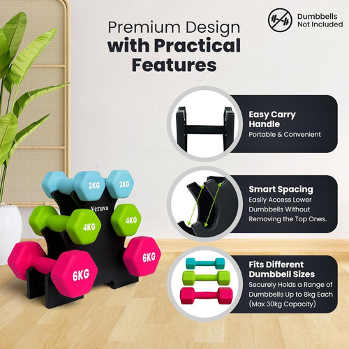 Tier dumbbell rack with - 3,