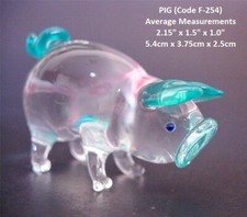 GLASS PIG Turquoise Floral