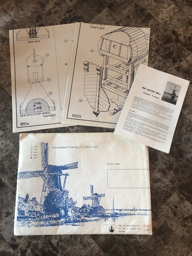 Vintage 1970 dutch mill - dutch,