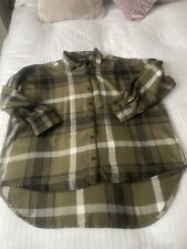 Ladies Primark Oversized Warm Feel Brushed Check Shirt Size 10 Hi Lo Hem