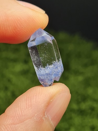 Dumortierite quartz point - dumortierite,
