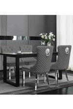 Set plush velvet dining - 2,