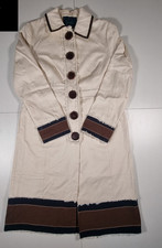 Boden Cream Coat Brown Stripe