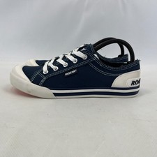 Rocket Dog Trainers Navy Blue & White Plush Foam Comfort Canvas Plimsole UK 6