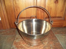 Stainless Steel Jam Pan Stove Rayburn Large 12" wide 7" deep 2 KG VGC used once