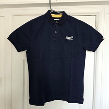 Mens Polo Shirt M Navy Blue