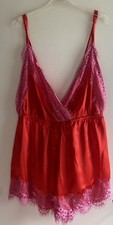 New Boohoo Pink & Red Satin & Lace Teddy Sleepwear Size UK 20 Poss CD/TV/TS Int