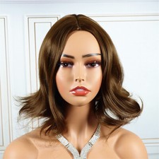 Natural Daily Wigs Fancy Dress UK Women Brown Short Wavy Full Hair Wig Synthetic