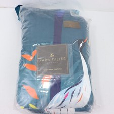 Sara Miller Heron Pair Lined Eyelet Curtains Teal W228cm D228cm