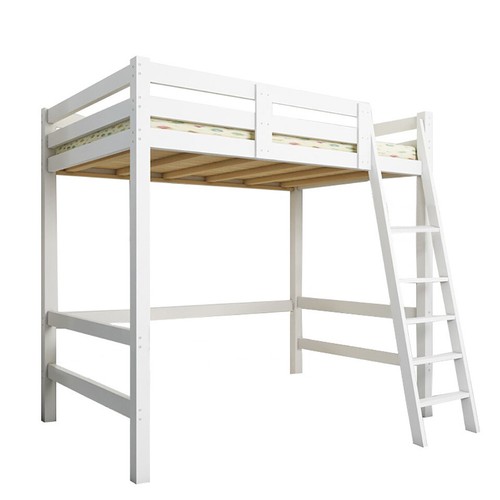 White single loft - white, bed