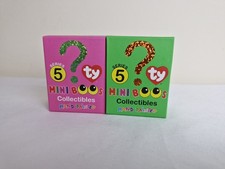 TY Mini Boos X2  Collectables Unopened New Pink Green 