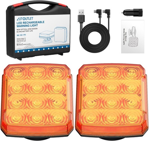 2pcs rechargeable amber - 2pcs,
