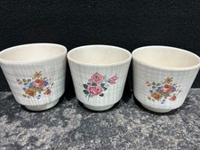 Vintage x3 Floral Plant Pot