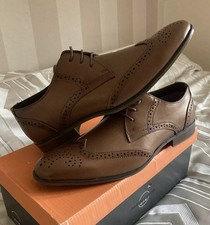 Memphis One Mens UK Size 10 Brown Lace Up Brogue Shoes New