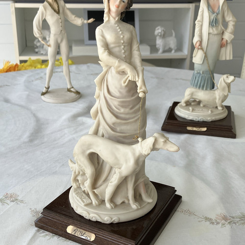 Ceramic figurine woman holding - ceramic,