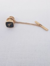 Qantas Airline Tie Pin Gold Coloured with Chain