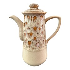 Vintage Fosters Pottery Blonde Honeycomb Drip Glaze Coffee Pot