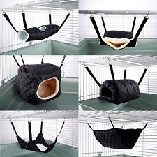 Ferret Chinchilla Rat Rabbit Hammock Pouch Bed Toy Pet House Quilted Black