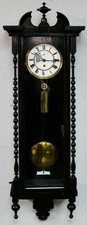 Beautiful Antique German 8Day Single Weight Ebonised Vienna Regulator Wall Clock