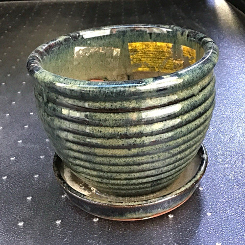 Small green glazed ceramic - glazed,