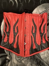 Genuine Red Leather Black