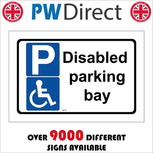 Sign disabled parking bay area - disabled,