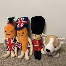 Aldi Kevin The Carrot Queen's 70th Jubilee Bundle Soft Plush Toys - Corgi, Katie