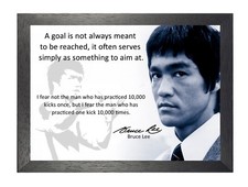 Bruce Lee 57 Famous Quote Martial Arts Legend Kung Fu Signed Picture Poster