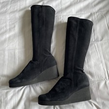 Ladies Arche LN Black Nubuck Leather  Long Boots Size EU38 UK5