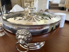 Walker & Hall lion-mask serving bowl, Flower Bowl