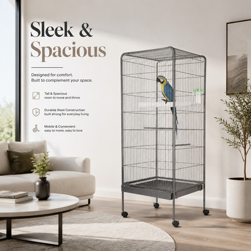 Large steel bird - 53", cage