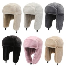 Warm Faux Fur Trapper Hat Fleece Lined Russian Ushanka Winter Aviator Cap
