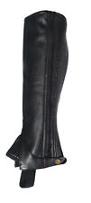 Rhinegold Adult Leather Gaiters Half Chaps, Black, 4 Sizes
