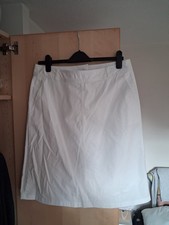 White Cotton Denim Skirt Women