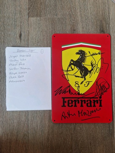 Ferrari signed metal - ferrari,