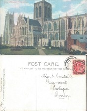 York Minster from South Valentine's Series 1904 postmark Architecture Cities