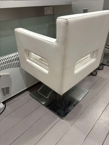 White hairdresser chair salon - white,