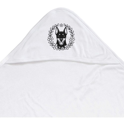 Doberman floral wreath baby - floral, wreath'