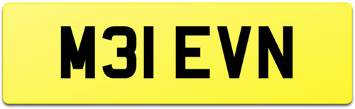 Evan personalised dvla - car, reg
