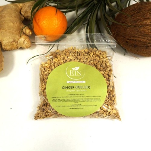 Ginger root peeled - peeled, dried
