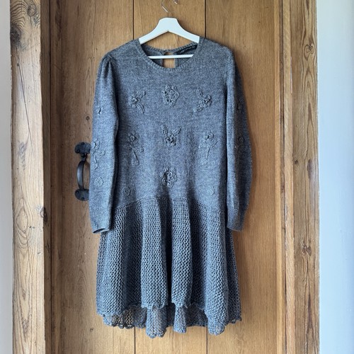 Zara grey knit dress - zara, floral