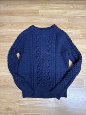 J Crew Size XS Navy Blue Popcorn Cable-Knit Sweater
