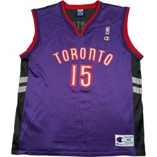 Champion Toronto Raptors NBA Jersey Men's Large Vince Carter #15 Purple Vintage